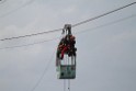 Koelner Seilbahn Gondel blieb haengen Koeln Linksrheinisch P601